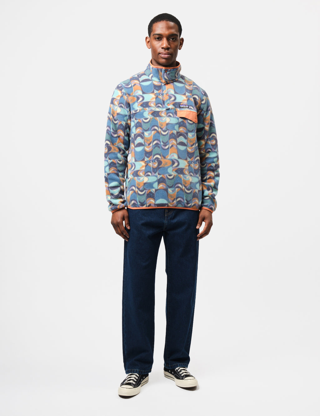 Patagonia LW Synch Snap-T Swallowtail Geo Pullover - Blue | UE