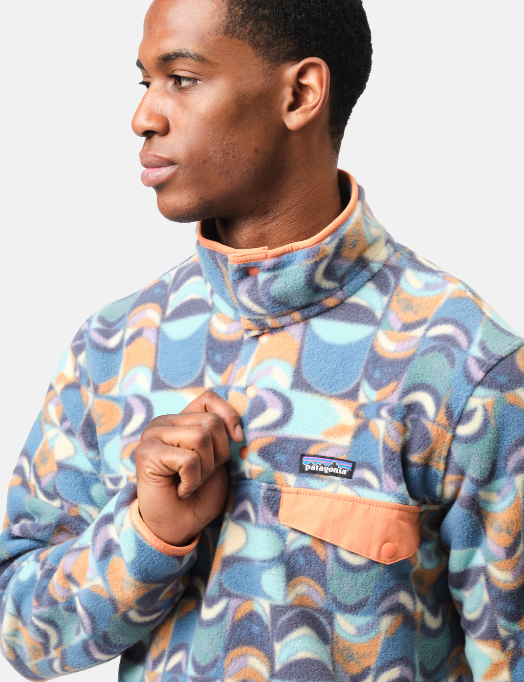 Patagonia LW Synch Snap-T Swallowtail Geo Pullover - Blue | UE