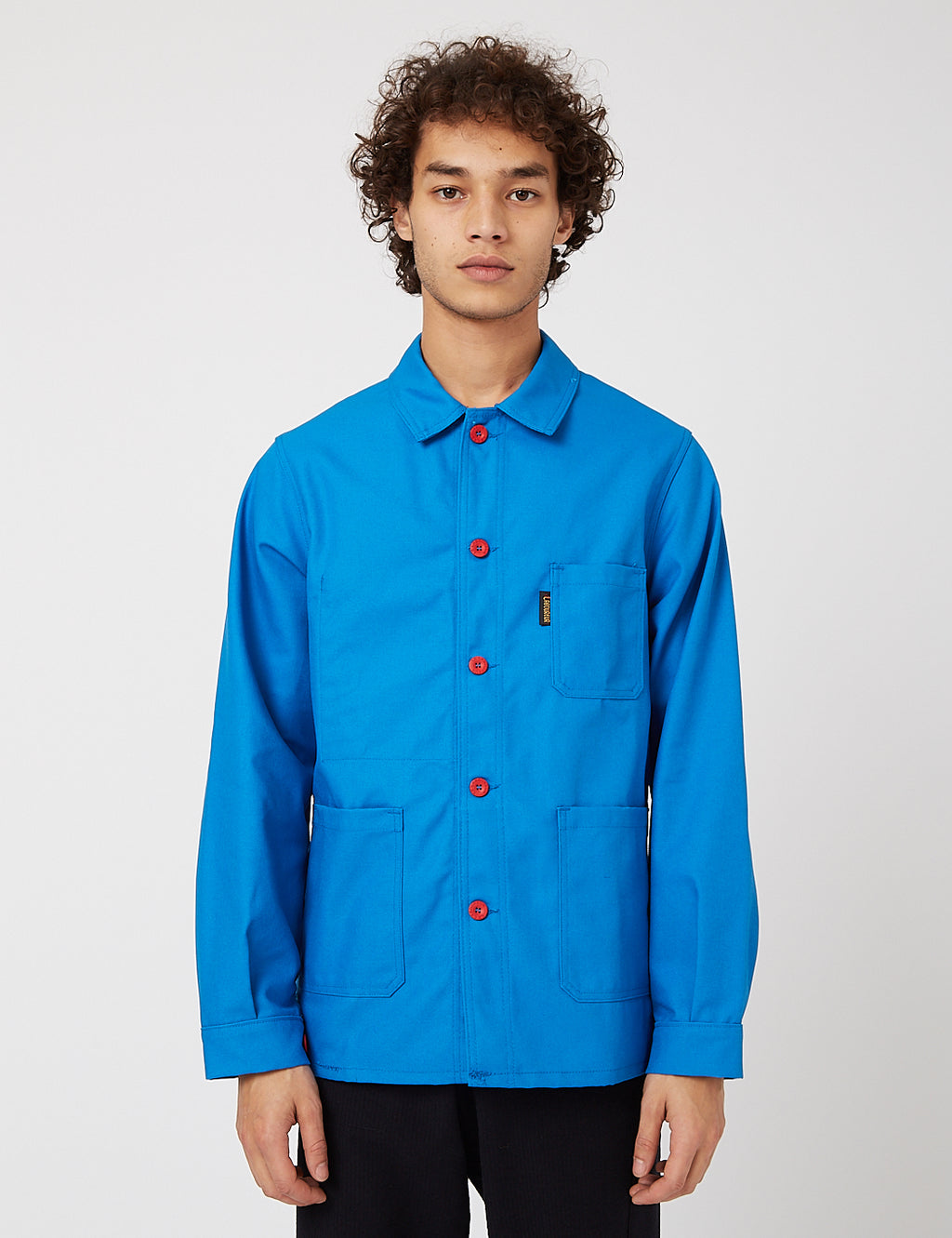 Le Laboureur Work Jacket (Cotton Drill) - Bugatti Blue/Red Buttons