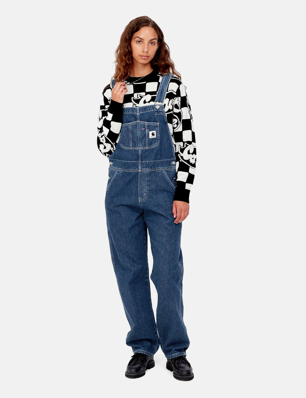 Carhartt-WIP Womens Bib Denim Overall (Straight) - Blue Stone Washed