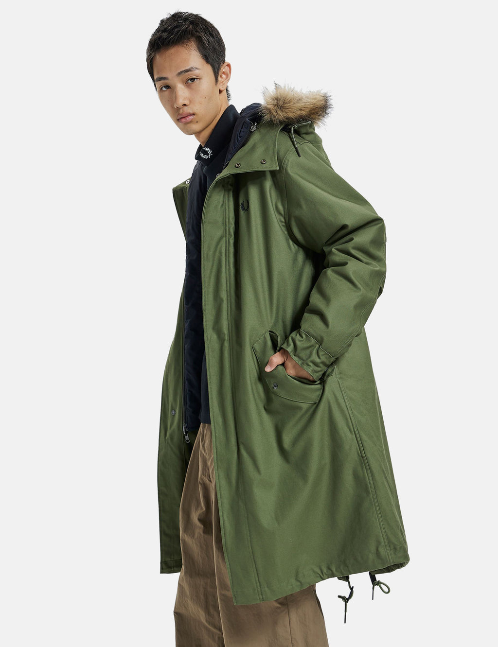 Fred Perry Zip-in Liner Parka - Parka Green I Urban Excess 