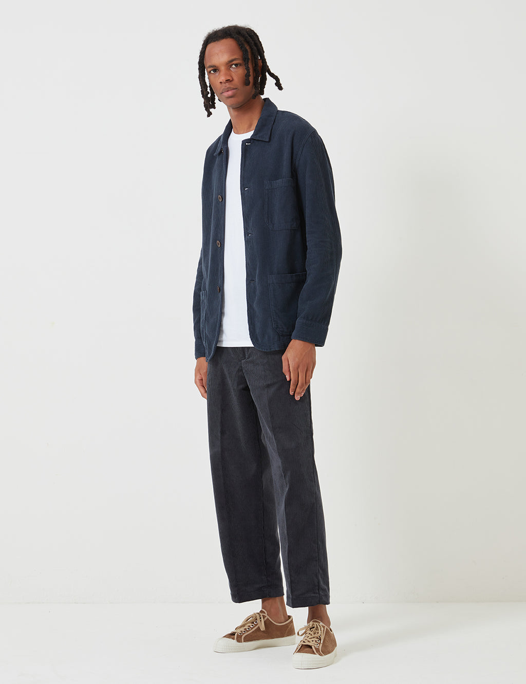 Portuguese Flannel Labura Chore Jacket Cord Blue URBAN EXCESS