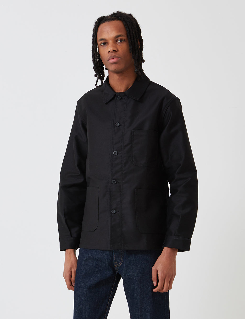 Le Laboureur Moleskin Work Jacket - Black | URBAN EXCESS