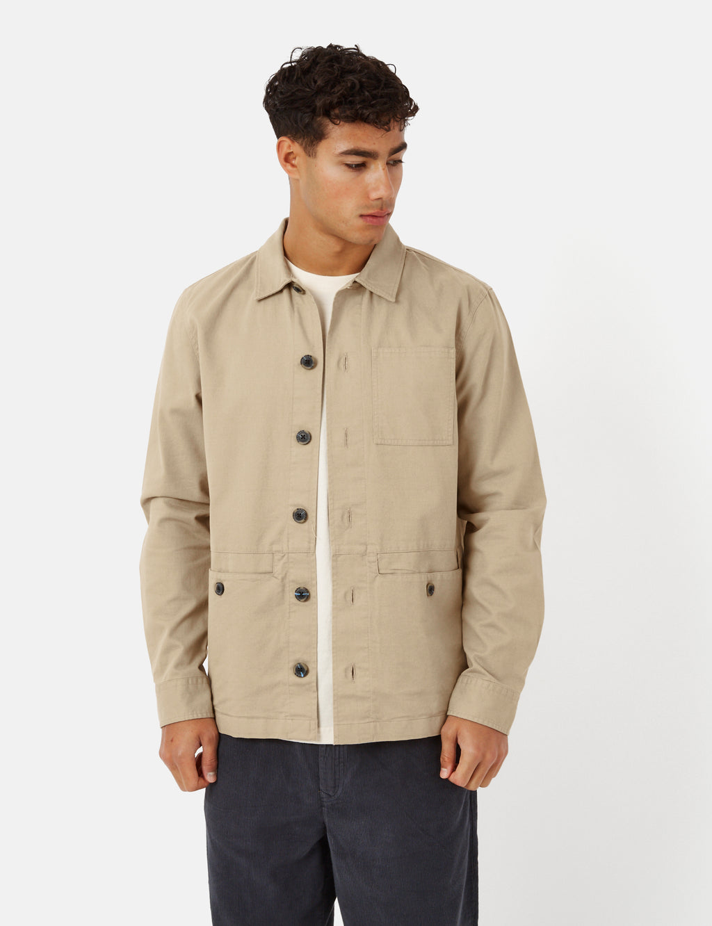 Barbour Newport Overshirt Washed Stone Beige I Urban Excess. URBAN