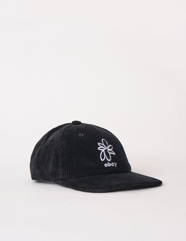 Obey Flower 6-Panel Strapback Cap - Black