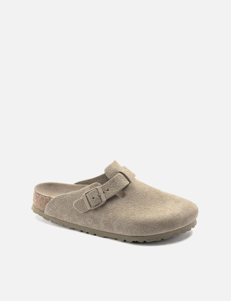 Birkenstock Boston Clogs Soft Foot Bed (Regular) - Faded Khaki