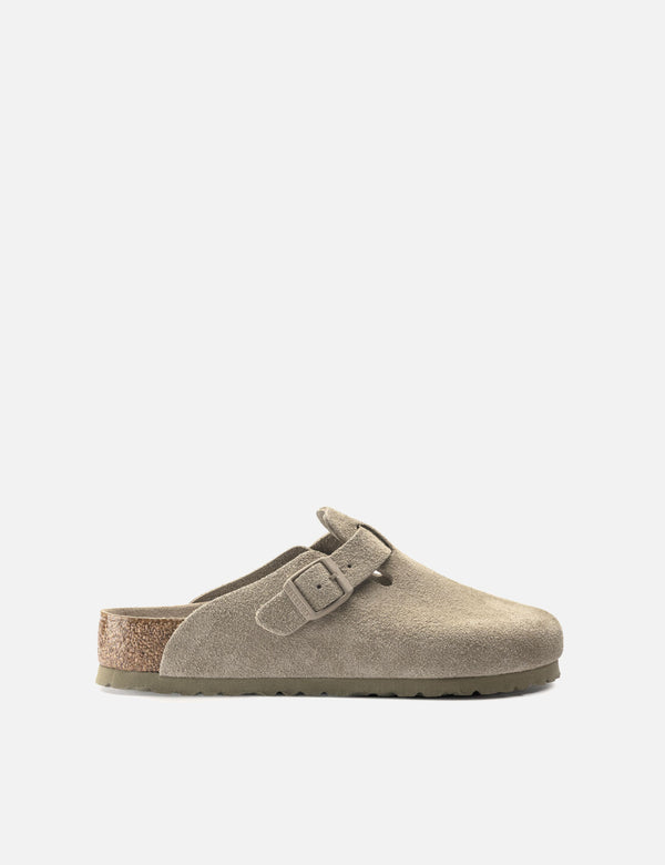 Birkenstock Womens Boston Suede (Narrow) - Faded Khaki