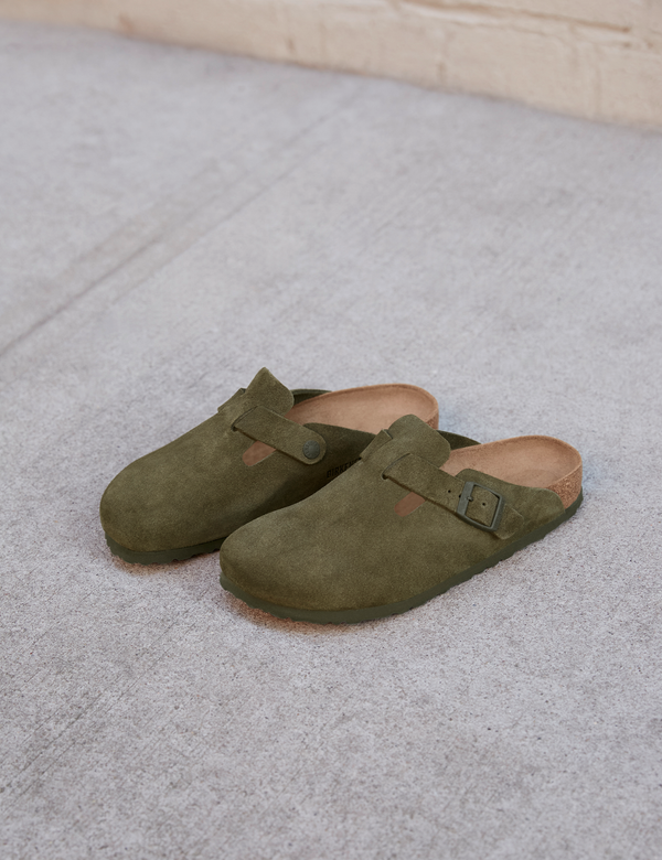 Birkenstock Boston Suede Leather (Regular) - Modern Suede Thyme