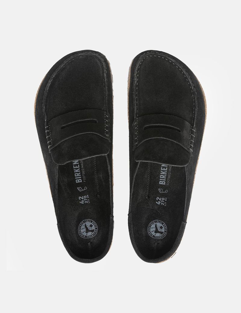 Birkenstock Naples Suede Leather (Regular) - Black