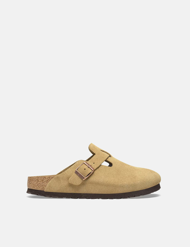 Birkenstock Boston Suede Leather (Regular) - Latte Cream