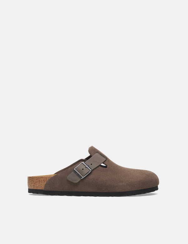 Birkenstock Boston Suede Clogs (Regular) - Concrete Gray