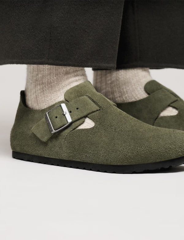 Birkenstock London Suede (Regular) - Thyme Green
