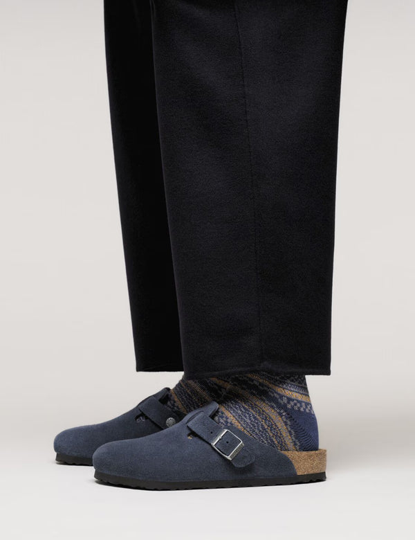 Birkenstock Boston Suede Clogs (Regular) - New Navy Blue