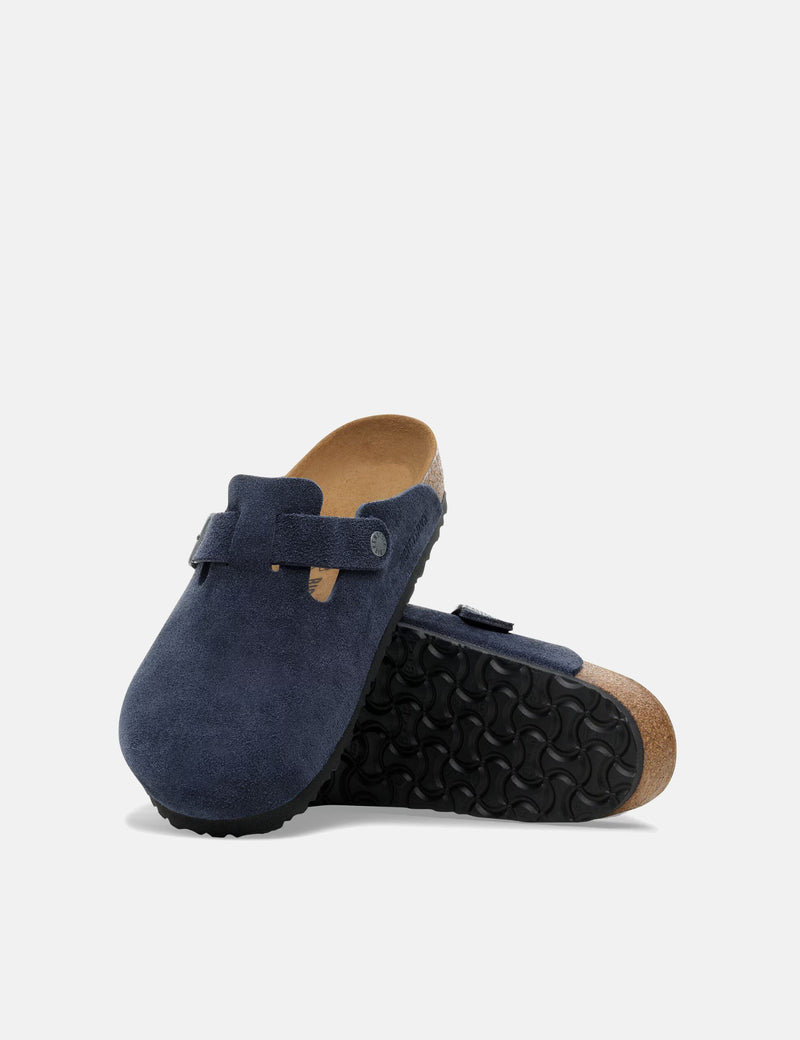 Birkenstock Boston Suede Clogs (Regular) - New Navy Blue