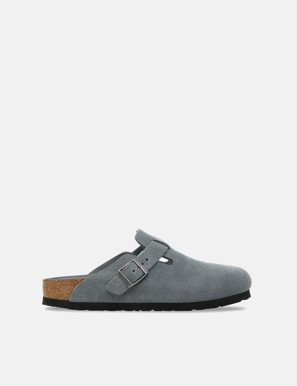 Birkenstock Boston Suede Clogs (Regular) - Basalt Gray