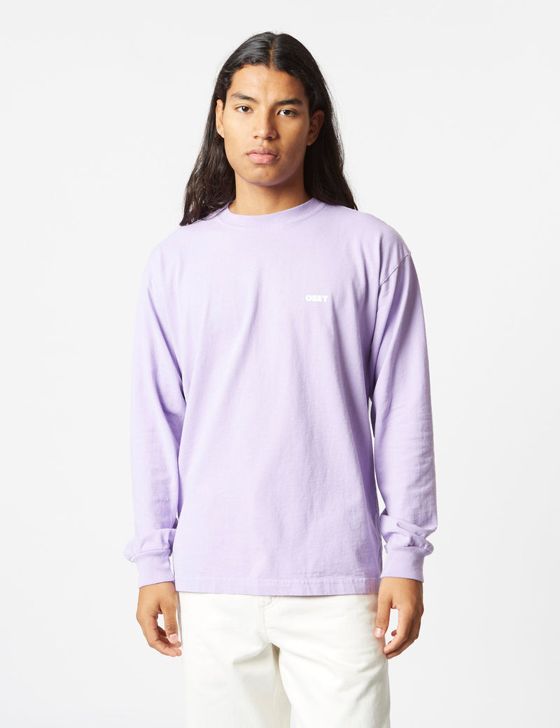 Obey Bold 3 Long Sleeve T-Shirt - Digital Lavender