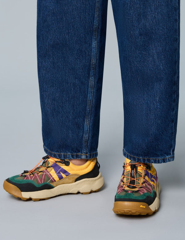 Flower Mountain Iwano 2 (Suede/Nylon) Shoes - Black/Cognac/Yellow