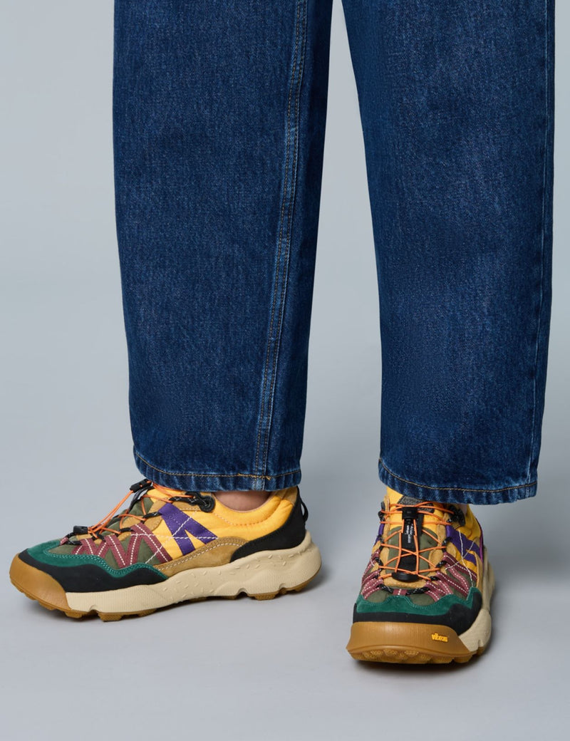 Flower Mountain Iwano 2 (Suede/Nylon) Shoes - Black/Cognac/Yellow