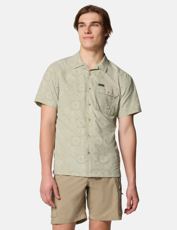 Columbia Tech Trail Utility Print SS Shirt - Safari Blazing