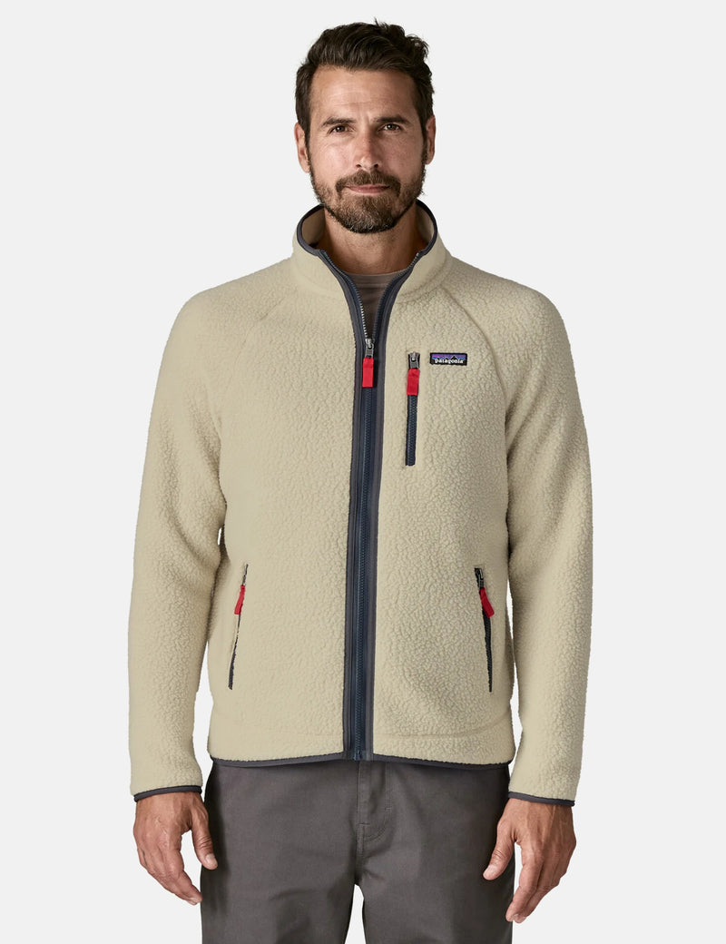 Patagonia Retro Pile Fleece Jacket - Pelican w/Smolder Blue