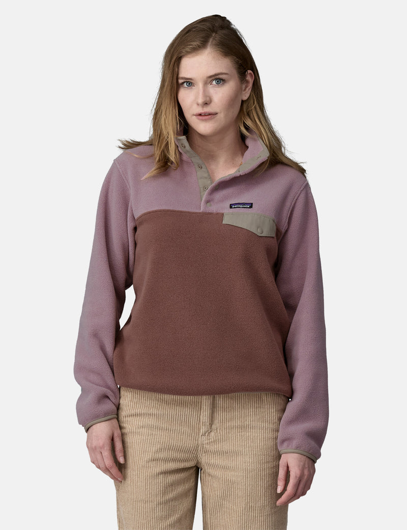 Patagonia Women's LW Synch Fleece Snap-T Pullover - Dulse Mauve