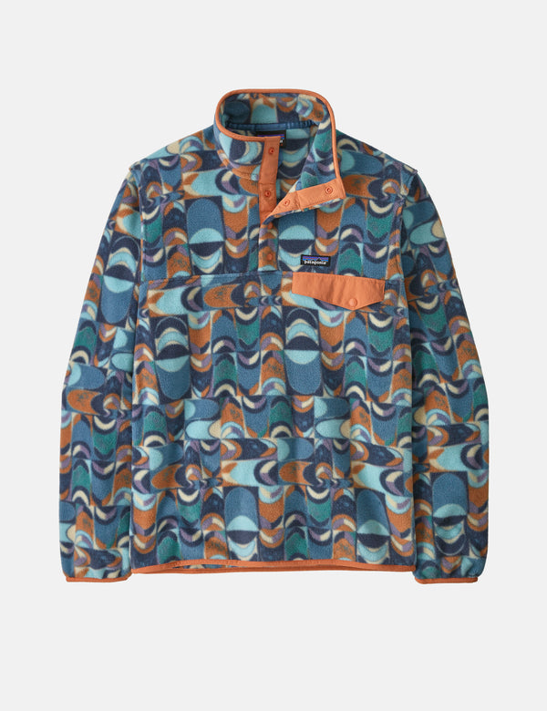 Patagonia LW Synch Snap-T Swallowtail Geo Pullover  - Blue