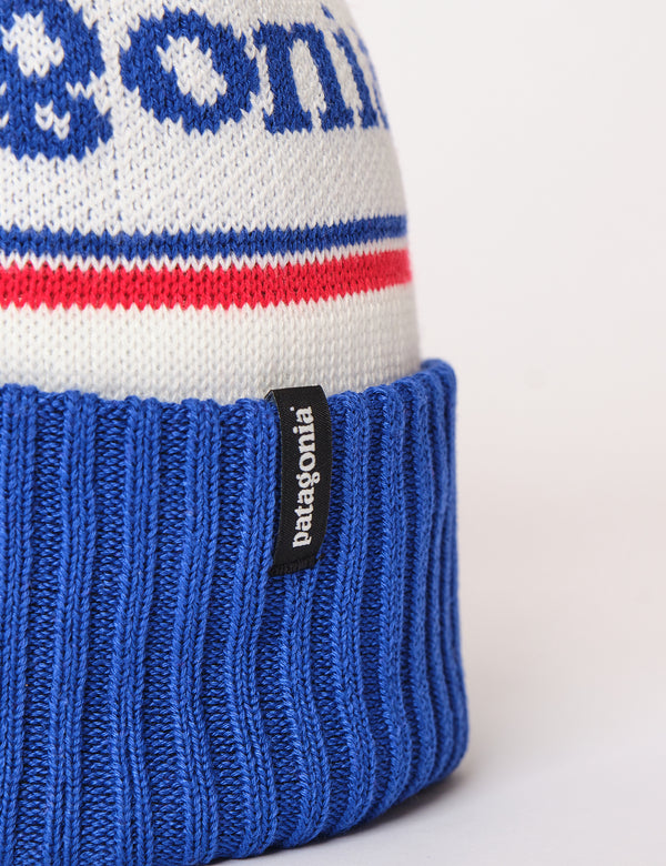 Patagonia Powder Town Beanie (Park Stripe) - Viking Blue