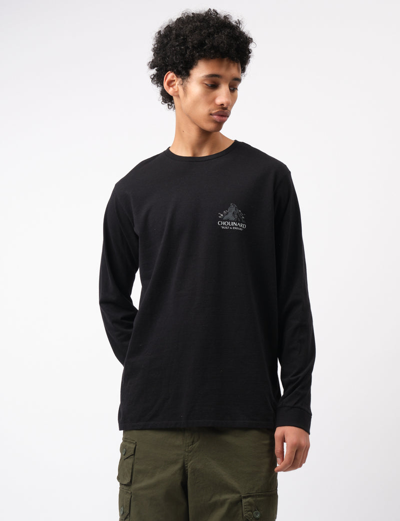 Patagonia Chouinard Crest Long Sleeve T-Shirt - Black