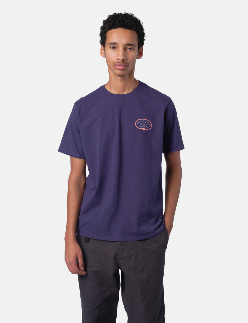 Patagonia Clean Climb Roots Responsibili-Tee T-Shirt - Plummet Purple