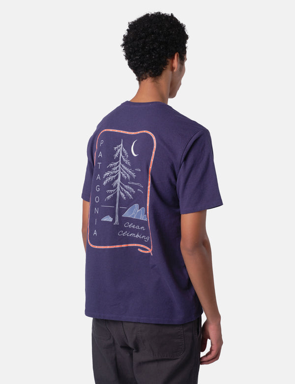 Patagonia Clean Climb Roots Responsibili-Tee T-Shirt - Plummet Purple