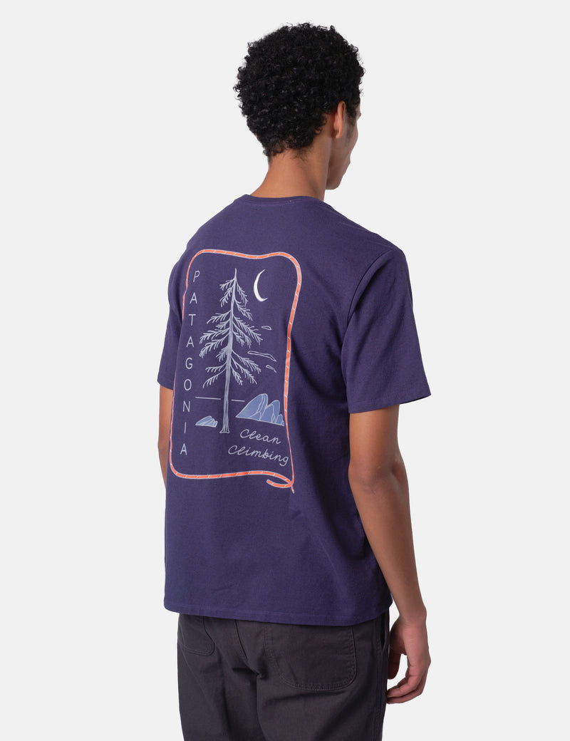 Patagonia Clean Climb Roots Responsibili-Tee T-Shirt - Plummet Purple