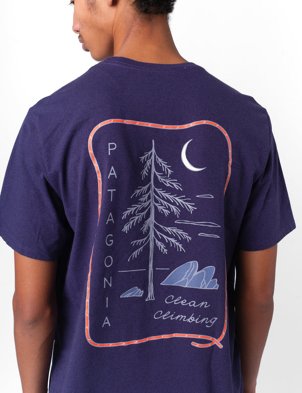 Patagonia Clean Climb Roots Responsibili-Tee T-Shirt - Plummet Purple
