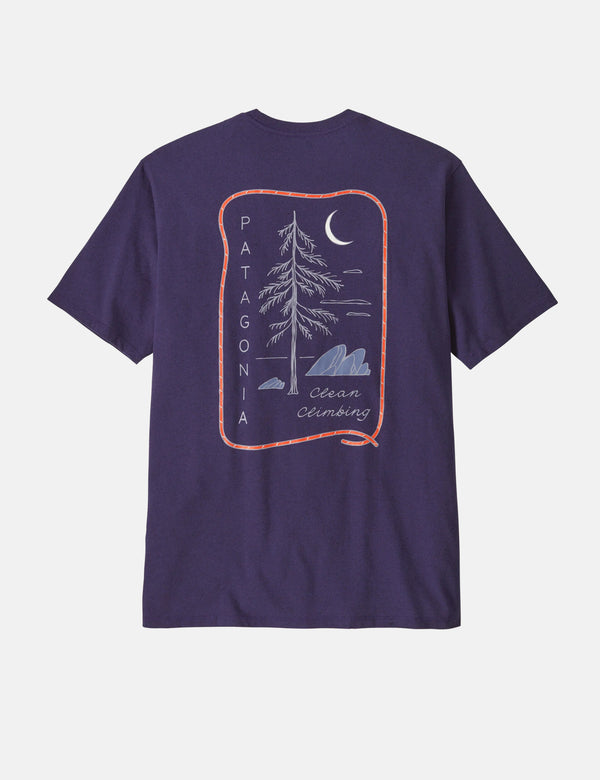 Patagonia Clean Climb Roots Responsibili-Tee T-Shirt - Plummet Purple