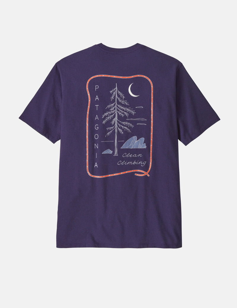 Patagonia Clean Climb Roots Responsibili-Tee T-Shirt - Plummet Purple