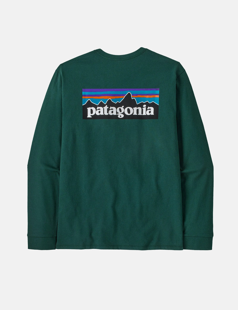 Patagonia P-6 Logo Responsibili-Tee Long Sleeved T-Shirt - Cascade Green