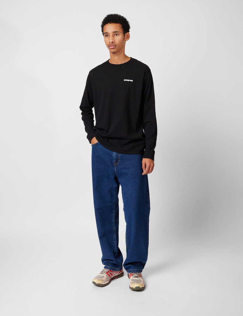 Patagonia P-6 Logo Responsibili-Tee Long Sleeved T-Shirt - Black