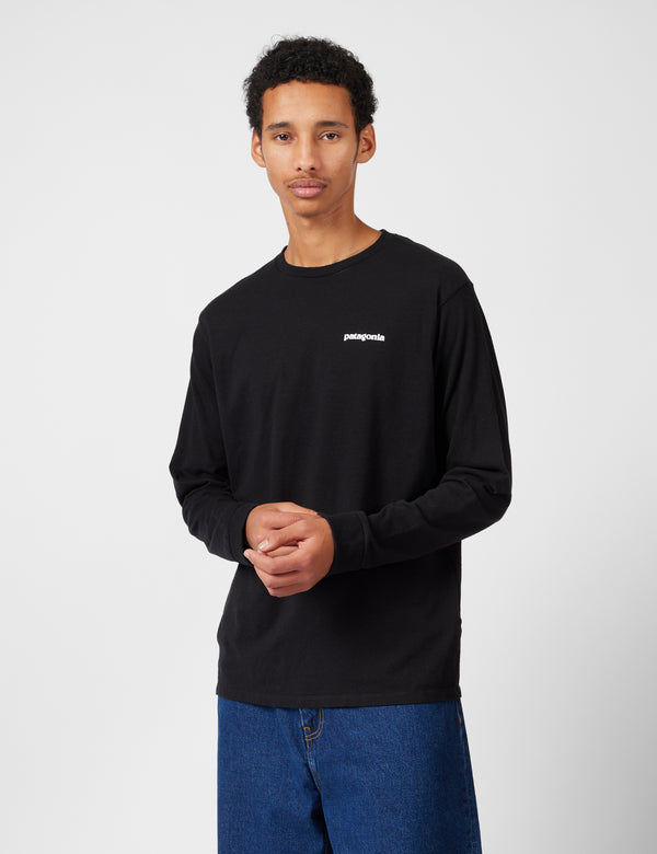 Patagonia P-6 Logo Responsibili-Tee Long Sleeved T-Shirt - Black