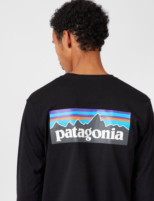 Patagonia P-6 Logo Responsibili-Tee Long Sleeved T-Shirt - Black