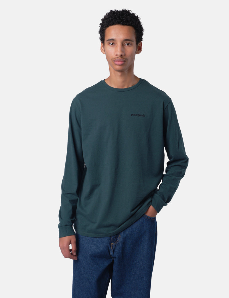 Patagonia P-6 Logo Responsibili-Tee Long Sleeved T-Shirt - Cascade Green