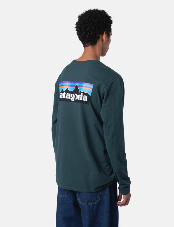 Patagonia P-6 Logo Responsibili-Tee Long Sleeved T-Shirt - Cascade Green
