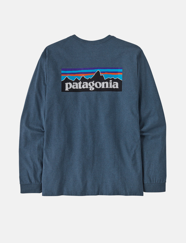 Patagonia Long Sleeve P-6 Logo Responsibili-Tee T-Shirt - Utility Blue