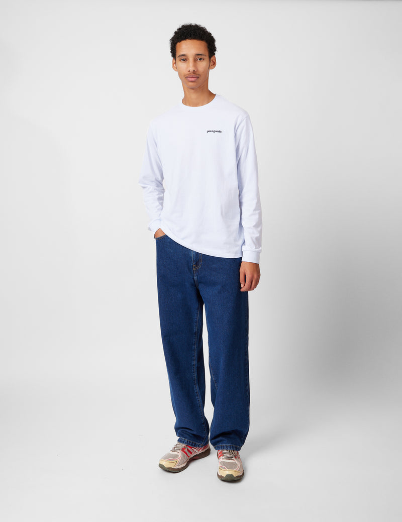 Patagonia P-6 Logo Responsibili-Tee Long Sleeved T-Shirt - White