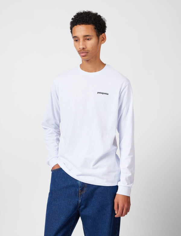 Patagonia P-6 Logo Responsibili-Tee Long Sleeved T-Shirt - White