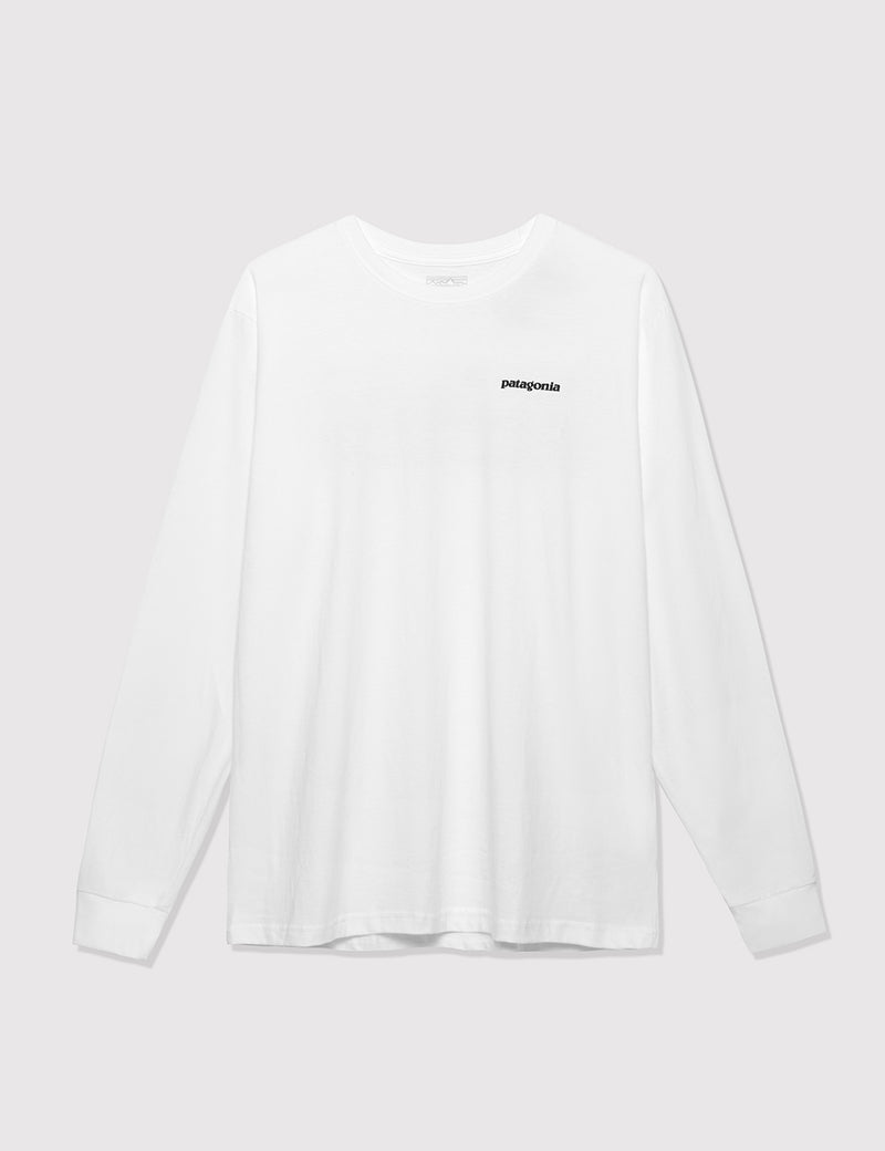 Patagonia P-6 Logo Responsibili-Tee Long Sleeved T-Shirt - White