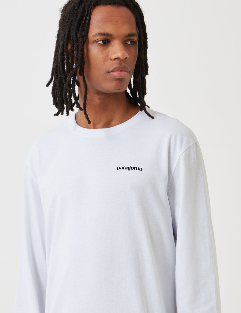 Patagonia P-6 Logo Responsibili-Tee Long Sleeved T-Shirt - White