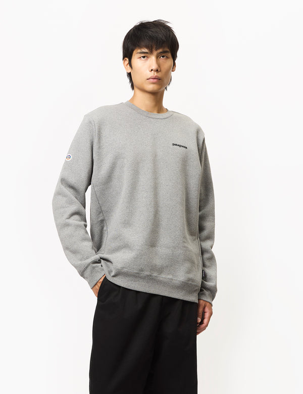 Patagonia Fitz Roy Icon Uprisal Crew Sweatshirt - Gravel Heather