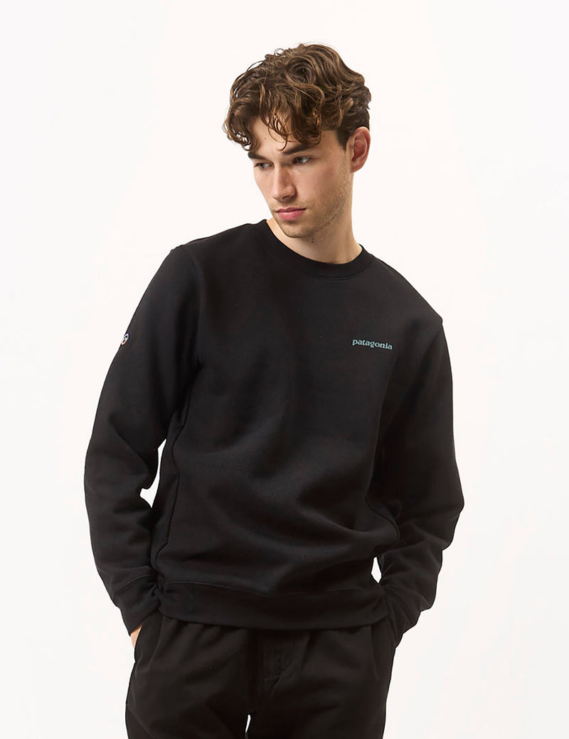 Patagonia Fitz Roy Icon Uprisal Crew Sweatshirt - Ink Black