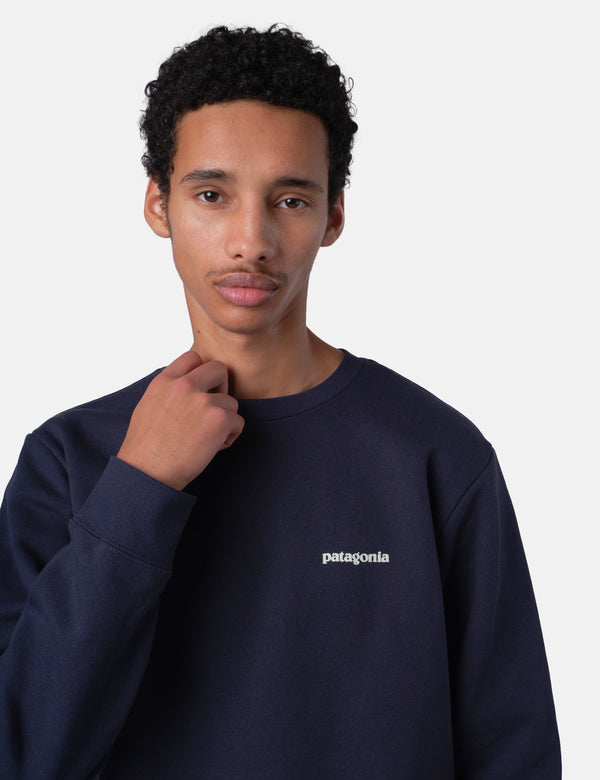 Patagonia Fitz Roy Icon Uprisal Crew Sweatshirt - New Navy Blue