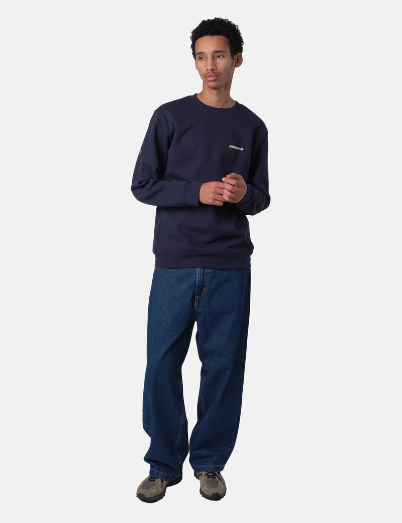 Patagonia Fitz Roy Icon Uprisal Crew Sweatshirt - New Navy Blue