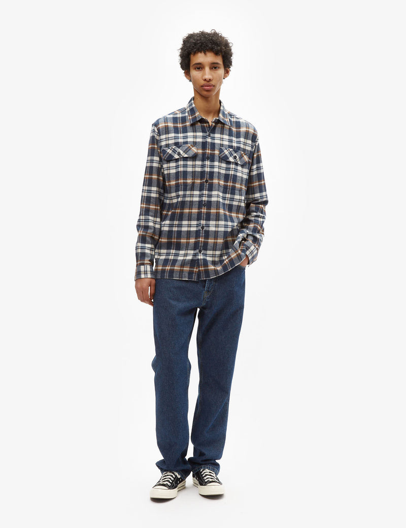 Patagonia Fjord Flannel Fields Shirt (Organic) - New Navy Blue